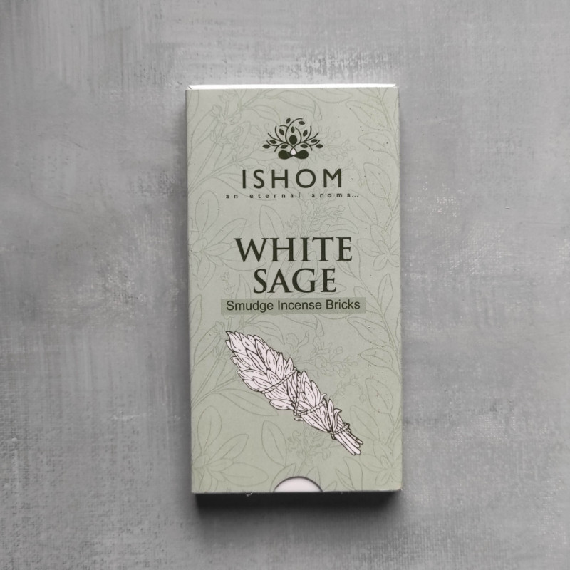 Zestaw 15 Kadzidełek-Cegiełek z Podstawką - Biała Szałwia