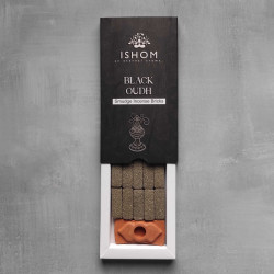 Zestaw 15 Kadzidełek-Cegiełek z Podstawką - Czarny Oud
